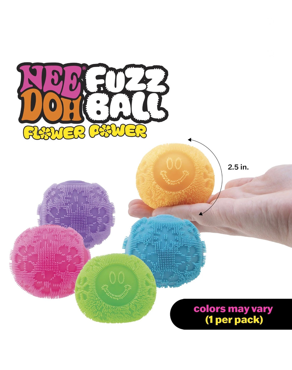 NeeDoh Fuzz Ball Flower Power (Color May Vary)