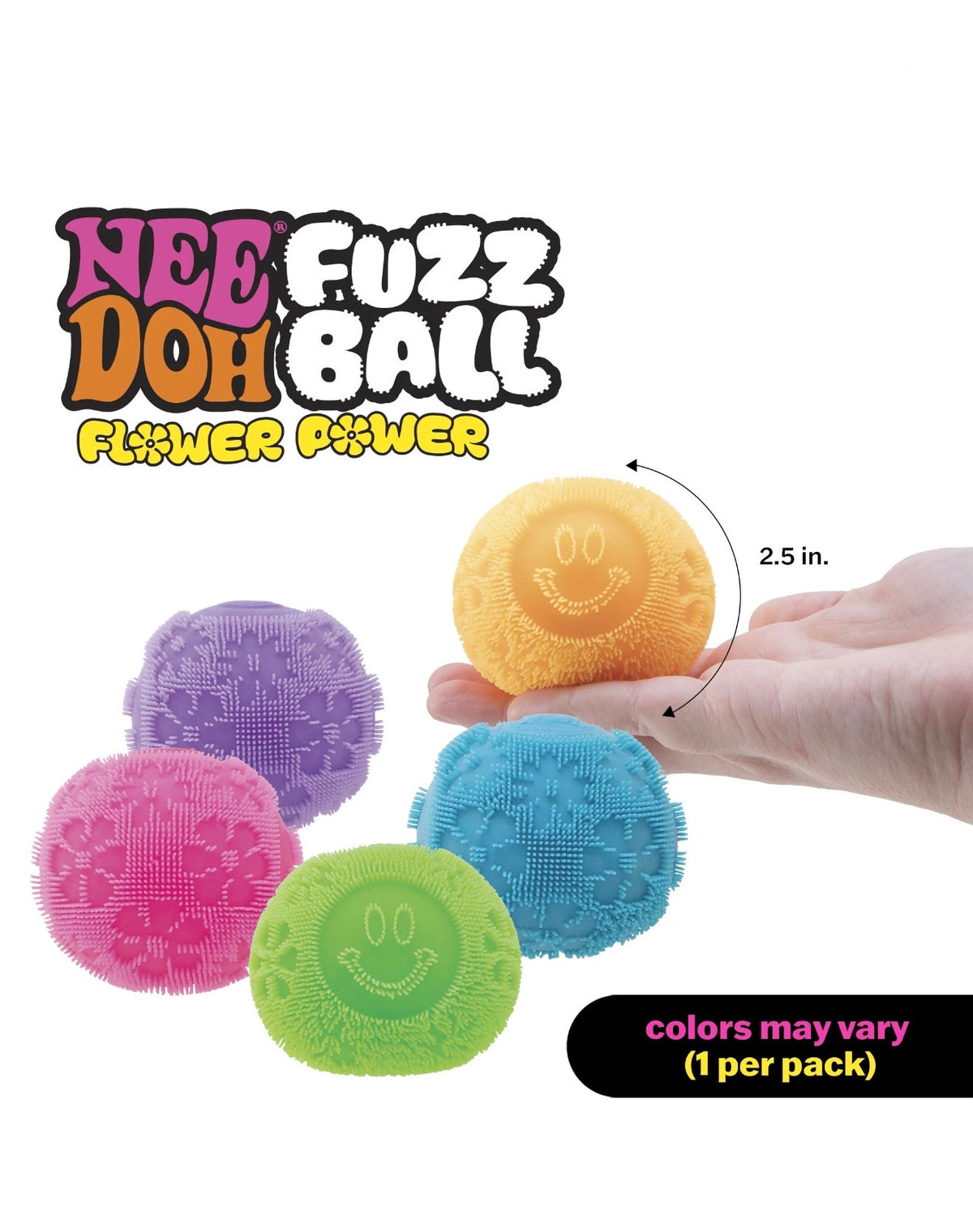 NeeDoh Fuzz Ball Flower Power (Color May Vary)